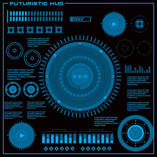 Gelecekçi mavi sanal grafik dokunmatik kullanıcı arayüzü