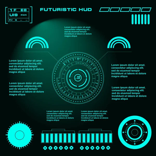 Gelecekçi yeşil sanal grafik dokunmatik kullanıcı arayüzü