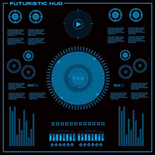 Gelecekçi mavi sanal grafik dokunmatik kullanıcı arayüzü