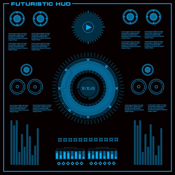 Gelecekçi mavi sanal grafik dokunmatik kullanıcı arayüzü