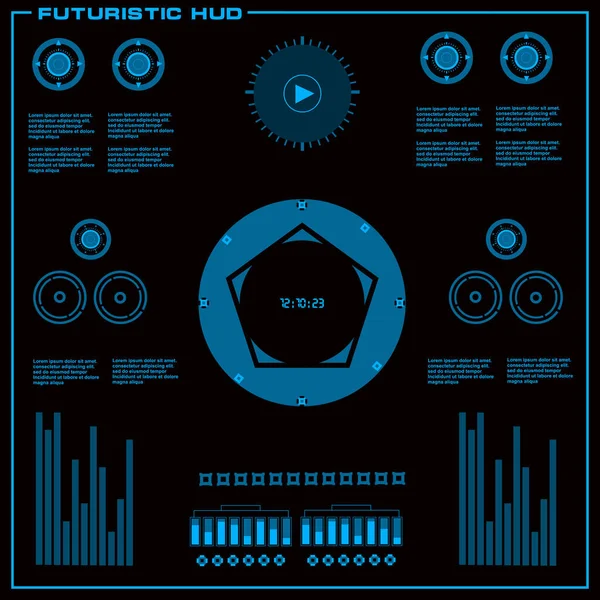 Gelecekçi mavi sanal grafik dokunmatik kullanıcı arayüzü