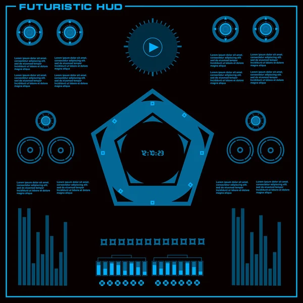 Gelecekçi mavi sanal grafik dokunmatik kullanıcı arayüzü