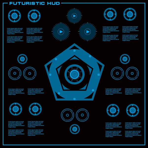Gelecekçi mavi sanal grafik dokunmatik kullanıcı arayüzü