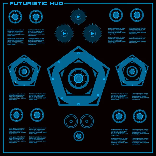Gelecekçi mavi sanal grafik dokunmatik kullanıcı arayüzü