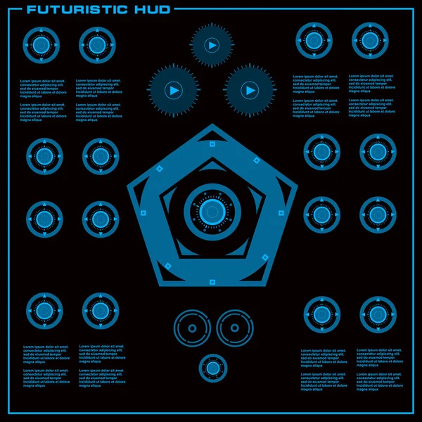 Gelecekçi mavi sanal grafik dokunmatik kullanıcı arayüzü