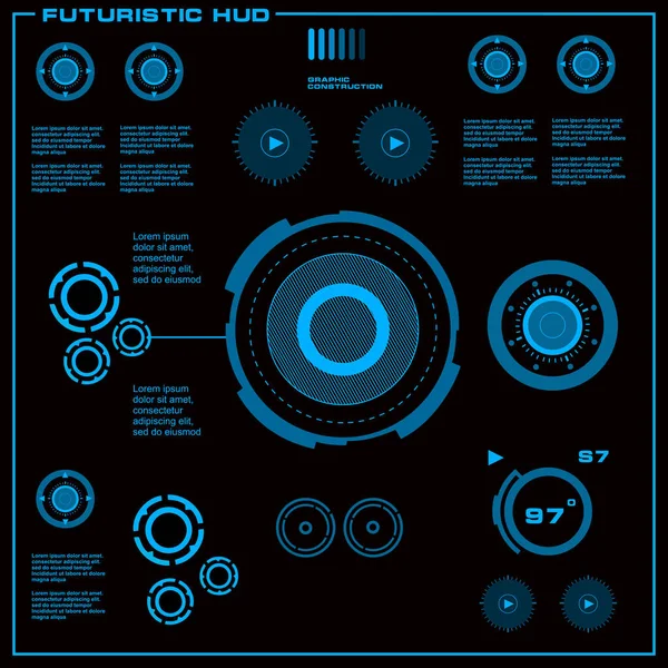 Gelecekçi mavi sanal grafik dokunmatik kullanıcı arayüzü