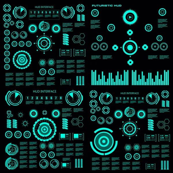 Interface Usuário Toque Gráfico Virtual Verde Futurista — Vetor de Stock