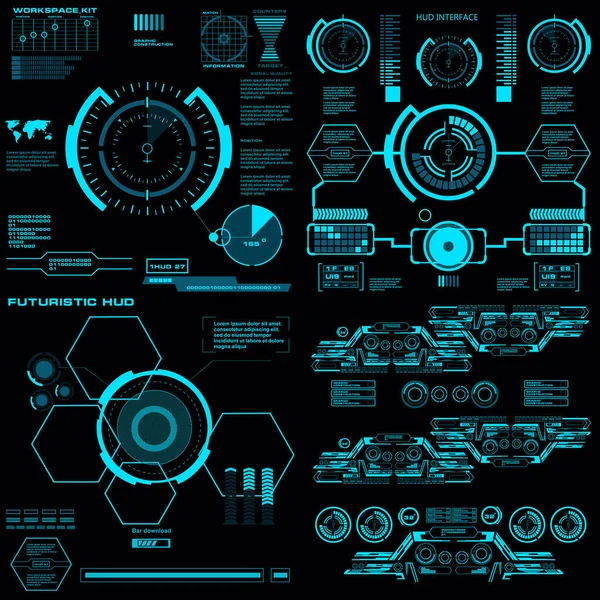 Gelecekçi mavi sanal grafik dokunmatik kullanıcı arayüzü