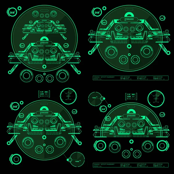 Gelecekçi yeşil sanal grafik dokunmatik kullanıcı arayüzü