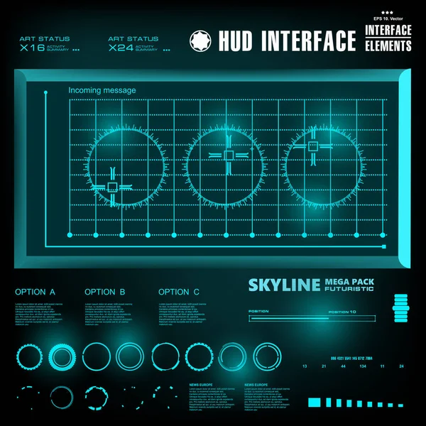 Gelecekçi yeşil sanal grafik dokunmatik kullanıcı arayüzü