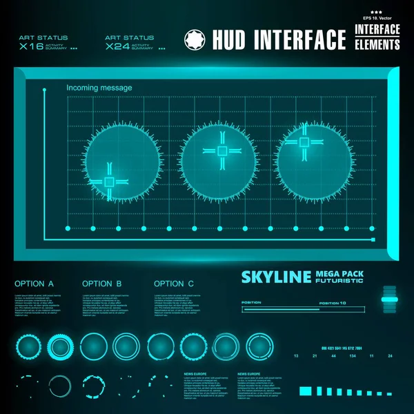 Gelecekçi yeşil sanal grafik dokunmatik kullanıcı arayüzü