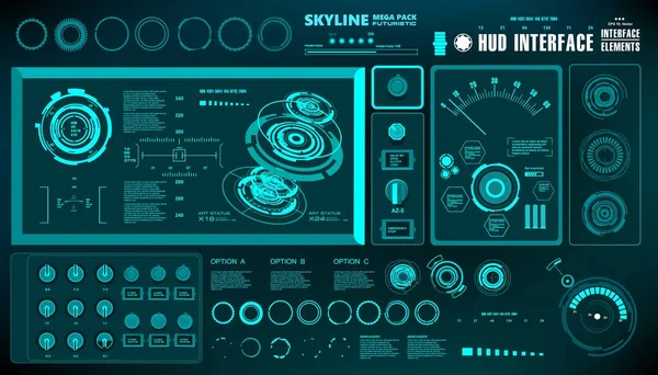 Gelecekçi yeşil sanal grafik dokunmatik kullanıcı arayüzü