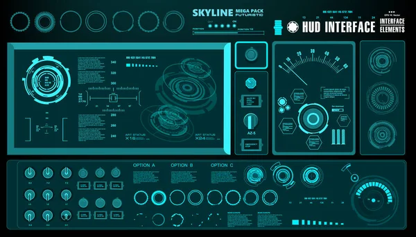 Gelecekçi yeşil sanal grafik dokunmatik kullanıcı arayüzü