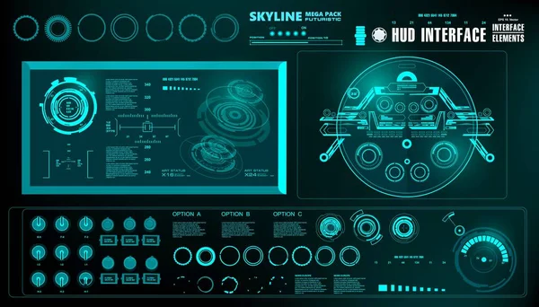Gelecekçi yeşil sanal grafik dokunmatik kullanıcı arayüzü