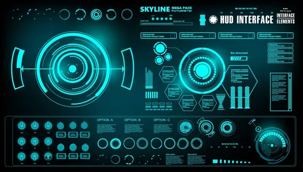 Gelecekçi yeşil sanal grafik dokunmatik kullanıcı arayüzü