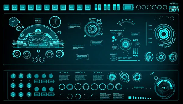 Interfaz Usuario Virtual Táctil Verde Futurista — Vector de stock