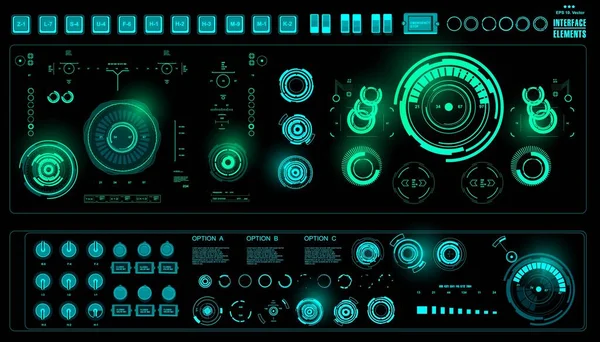 Gelecekçi yeşil sanal grafik dokunmatik kullanıcı arayüzü