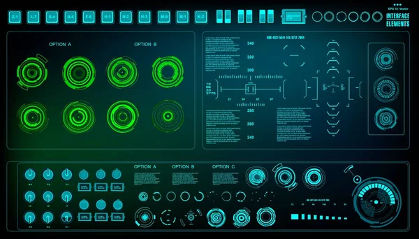 Gelecekçi yeşil sanal grafik dokunmatik kullanıcı arayüzü
