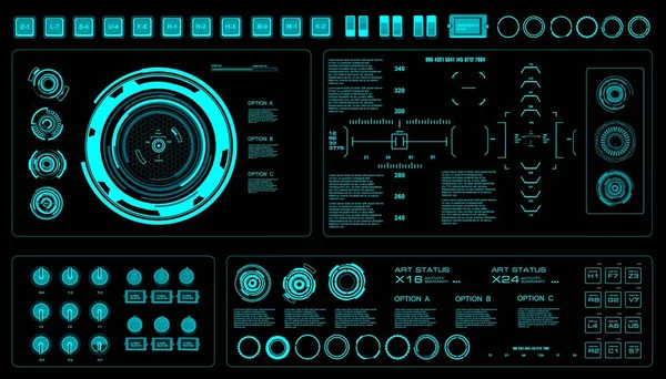 Futuristic Green Virtual Graphic Touch User Interface — Stock Vector