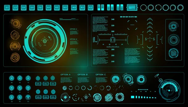 Gelecekçi yeşil sanal grafik dokunmatik kullanıcı arayüzü