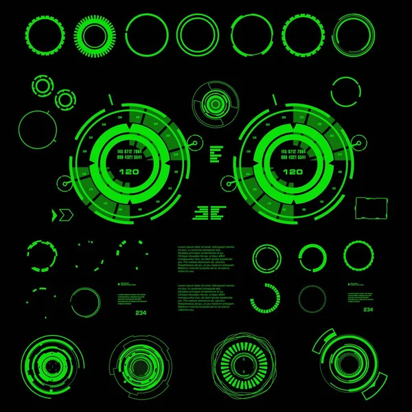 Gelecekçi yeşil sanal grafik dokunmatik kullanıcı arayüzü