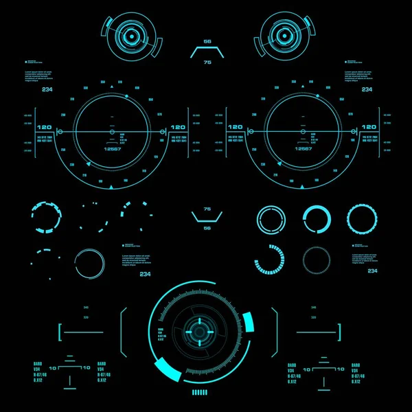 Gelecekçi mavi sanal grafik dokunmatik kullanıcı arayüzü