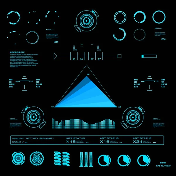 Gelecekçi mavi sanal grafik dokunmatik kullanıcı arayüzü