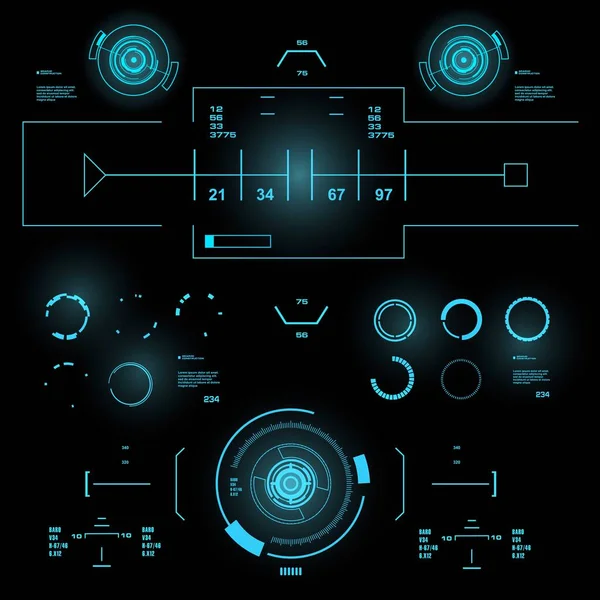 Futuristic Blue Virtual Graphic Touch User Interface — Stock Vector