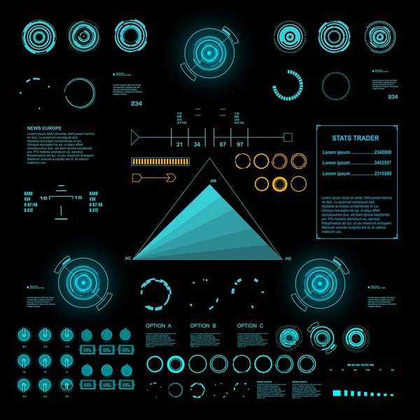 Gelecekçi mavi sanal grafik dokunmatik kullanıcı arayüzü