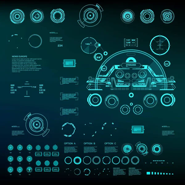 Gelecekçi mavi sanal grafik dokunmatik kullanıcı arayüzü