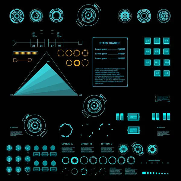 Gelecekçi mavi sanal grafik dokunmatik kullanıcı arayüzü