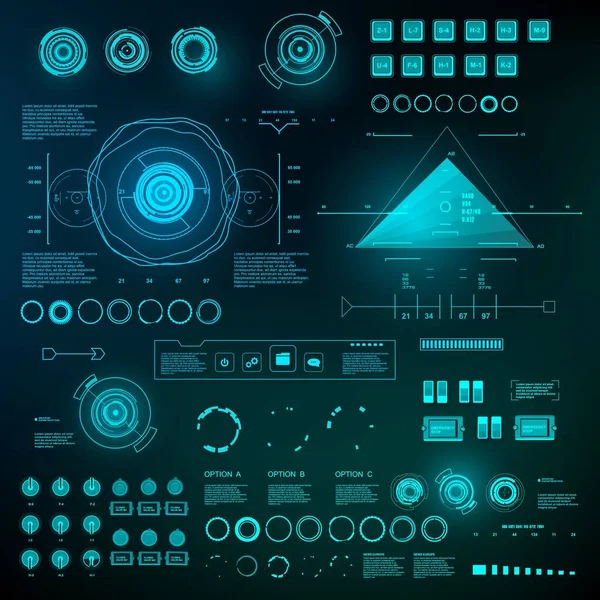 Gelecekçi mavi sanal grafik dokunmatik kullanıcı arayüzü