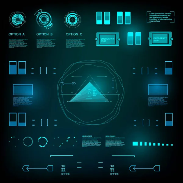 Gelecekçi mavi sanal grafik dokunmatik kullanıcı arayüzü