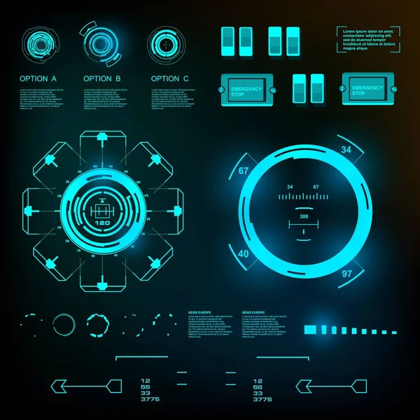 Gelecekçi mavi sanal grafik dokunmatik kullanıcı arayüzü