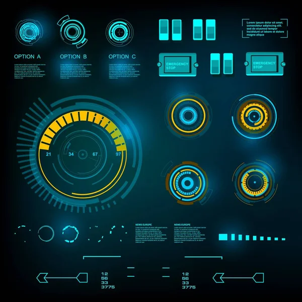 Gelecekçi mavi sanal grafik dokunmatik kullanıcı arayüzü