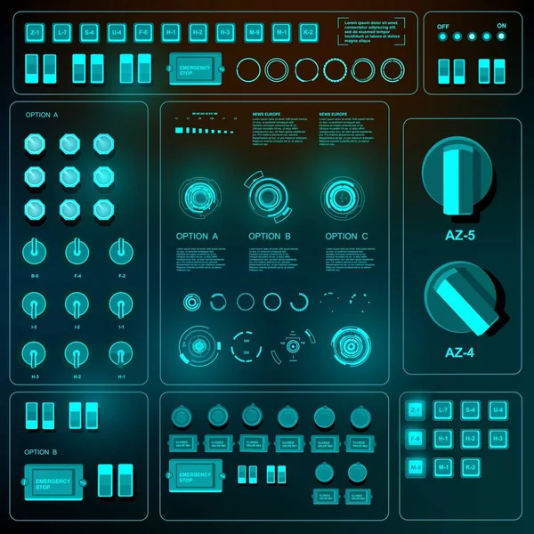 Gelecekçi mavi sanal grafik dokunmatik kullanıcı arayüzü