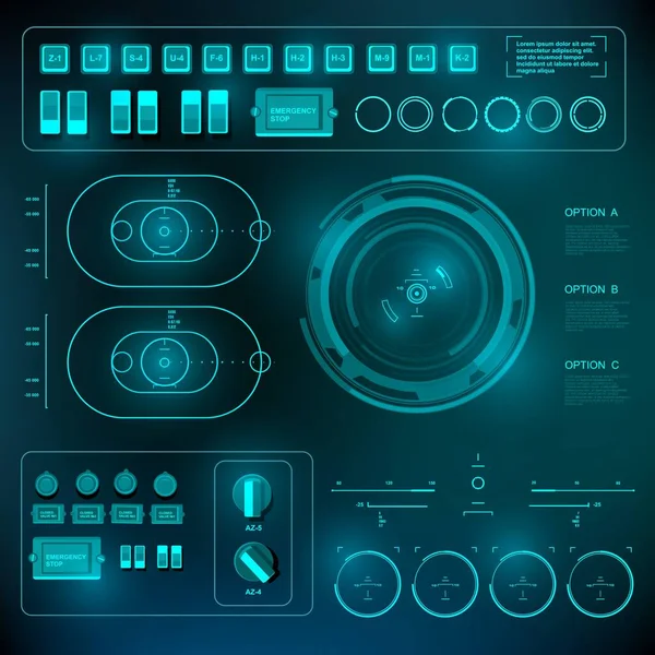 Gelecekçi yeşil sanal grafik dokunmatik kullanıcı arayüzü