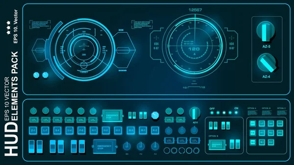 Interfaz Usuario Virtual Táctil Verde Futurista — Vector de stock