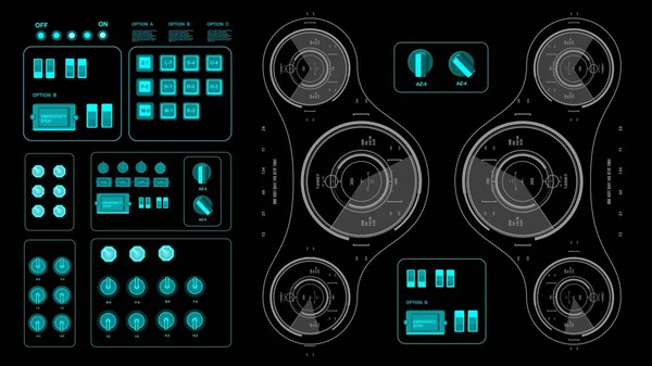 Gelecekçi yeşil sanal grafik dokunmatik kullanıcı arayüzü
