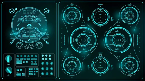 Gelecekçi yeşil sanal grafik dokunmatik kullanıcı arayüzü