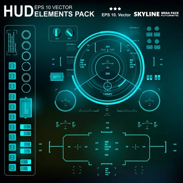 Gelecekçi yeşil sanal grafik dokunmatik kullanıcı arayüzü