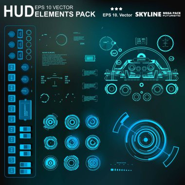 Gelecekçi yeşil sanal grafik dokunmatik kullanıcı arayüzü