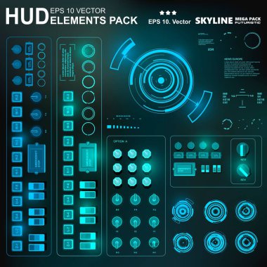 Gelecekçi yeşil sanal grafik dokunmatik kullanıcı arayüzü