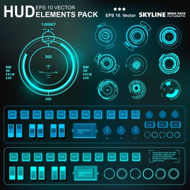 Gelecekçi yeşil sanal grafik dokunmatik kullanıcı arayüzü