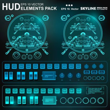 Gelecekçi yeşil sanal grafik dokunmatik kullanıcı arayüzü