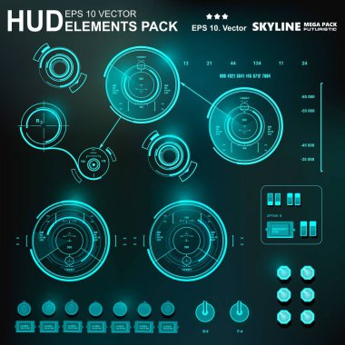 Gelecekçi yeşil sanal grafik dokunmatik kullanıcı arayüzü