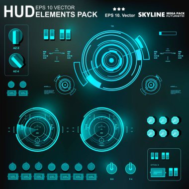 Gelecekçi yeşil sanal grafik dokunmatik kullanıcı arayüzü