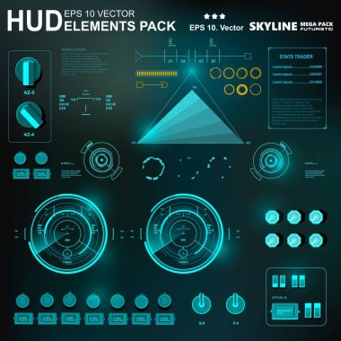 Gelecekçi yeşil sanal grafik dokunmatik kullanıcı arayüzü