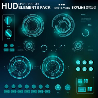 Gelecekçi yeşil sanal grafik dokunmatik kullanıcı arayüzü