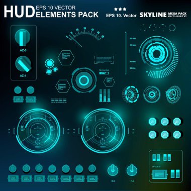 Gelecekçi yeşil sanal grafik dokunmatik kullanıcı arayüzü